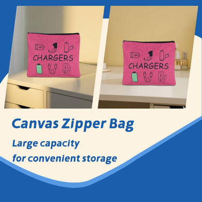 ShiQiao Spl Chargers Cables Storage Bag Travel Cable Storage Organizer Bag Chargers Makeup Cosmetic Bag Pouch Electronic Charging Organizer for Women Birthday Christmas Gifts for Daughter Friend - style: Pink Charger