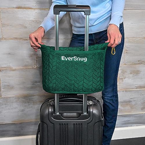 EverSnug Travel Blanket & Pillow 68x42 - Premium Ultra-Soft Microfleece 2 in 1 Compact & Packable Flight Blanket with Soft Bag Pillowcase, Hand Luggage Sleeve and Backpack Clip (Forest Green) - color: Forest Green