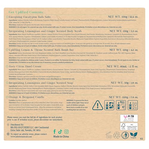 Nurture by Nature RELAX & UPLIFT Spa Kit for Women – Birthday Gifts for Women – 6 Piece Gift Basket with Hand Soap, Body Scrub, Hand Cream & More - Vegan Self Care Kit - Relaxation Gifts for Her
