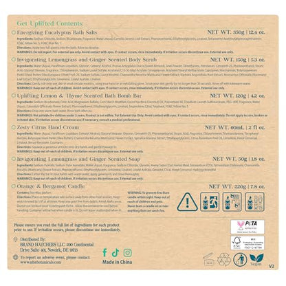 Nurture by Nature RELAX & UPLIFT Spa Kit for Women – Birthday Gifts for Women – 6 Piece Gift Basket with Hand Soap, Body Scrub, Hand Cream & More - Vegan Self Care Kit - Relaxation Gifts for Her