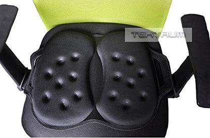 Tektrum Portable Foldable Cool Gel Orthopedic Seat Cushion with Handle for Travel, Airplane, Car, Home, Office, Chairs, - Relief for Tailbone, Sciatica, Back Pain, Prostate, Postnatal (TD-GS1205-BLK)