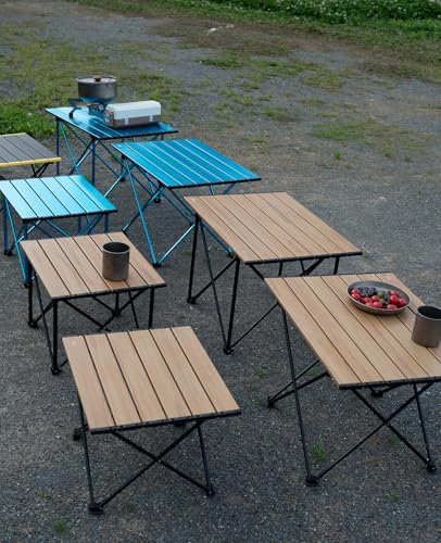 iClimb Ultralight Compact Camping Folding Table with Carry Bag (Nature- S) - color: Nature, size: Small