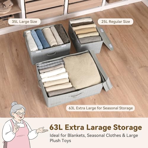 GRANNY SAYS Fabric Storage Bin with Lid, Decorative Storage Box with Label, Extra Large Storage Baskets, Closet Organizer, Memory Keepsake Box, Gray, 1-Pack - color: Gray, size: Extra Large - 1 Pack