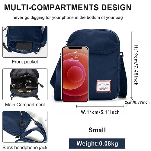 SEAFEW Mini Crossbody Bag Shoulder Bag for Men, Small Messenger Satchel Bag for Women - color: Dark Blue - Standard