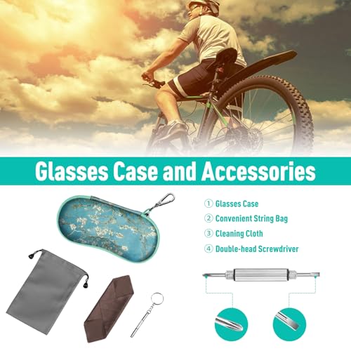 FINTIE Sunglasses Case, Hard EVA Shell Shockproof Sport Glasses Case with Metal Carabiner Travel Zipper Eyeglasses Holder - color: Z-blossom