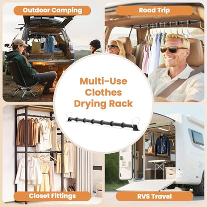 Car Hanging Accessories,Travel Hangers,Telescopic Adjustable 30-63 Inches for Compact & midsize Cars,Automotive,SUVs,Trucks,Black