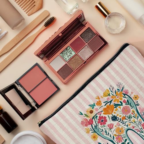 Dental Floral Makeup Bag, Dental Hygienist Assistant Gifts Makeup Cosmetic Bag Travel Toiletry Bag for Women, Best Dentist Gift Zipper Makeup Pouch - color: Dentist Flower
