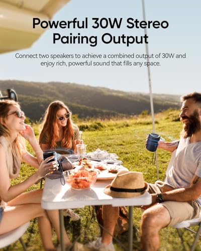 Portable Bluetooth Speaker Beach Essentials: Powerful Crystal Clear Sound/Dynamic Light/IPX5 Waterproof/All Day Playtime/Wireless BT 5.3/TWS Paring, Dad Gifts, Outdoor|Travel|Camping|Pool Accessories - color: Black