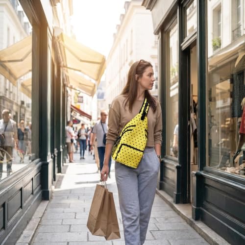 Yellow Dots Crossbody Sling Bag Men Women, Casual Shoulder Backpack, Chest Daypack Satchel for Hiking Travel - color: Color 10