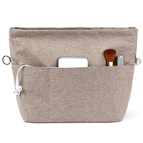 VANCORE Purse Organizer Insert for Handbags,Tote Bag Organizer Insert with Zipper Bag,Premium Handbag Organizer Inside Liner for Women - color: Khaki, size: XX-Small
