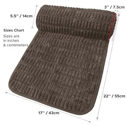 Memory Foam Recliner Neck Pillow. | Breathable pressure relieving ergonomic cushion fits car, sofa, office chair, recliner. Brown,17"W×2.7"D - color: Brown, size: 17"W x 2.7"D