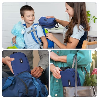 Cerbonny Small Cooler Bag, Freezable Lunch Bag, Small Lunch Bag, Insulated Mini Cooler Box with Ice Packs & Handle Buckle for School Work Travel,Navy Blue - color: Navy Blue