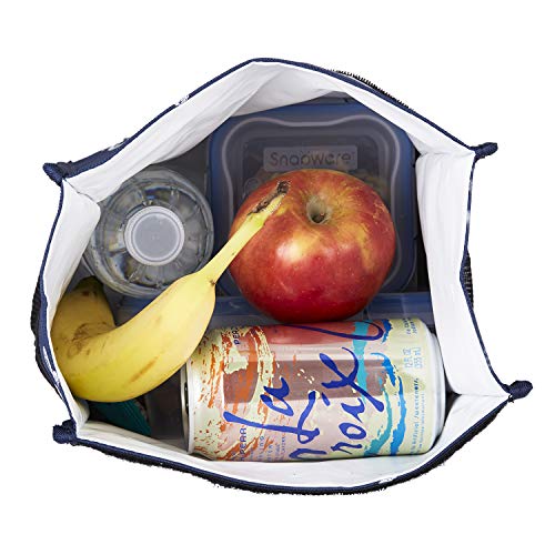 2nd Childhood Rolltop Lunch Bag for Work or School – Compact, Foldable & Low Profile Design – Insulated Reusable Bag with Handle – Slim, Durable & Stylish - 3.5L (Blue) - color: Blue