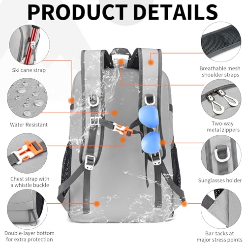 35L Lightweight Packable Backpack – Durable Foldable Daypack for Travel, Hiking, and Gym (Grey) - color: 35l-grey