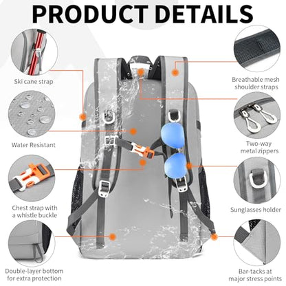35L Lightweight Packable Backpack – Durable Foldable Daypack for Travel, Hiking, and Gym (Grey) - color: 35l-grey