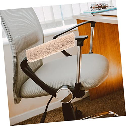 TEHAUX 3pairs Ergonomic Chair Armrest Covers Sherpa Office Desk Gaming Home Airplane Chair Arm Pads Washable Removable Covers