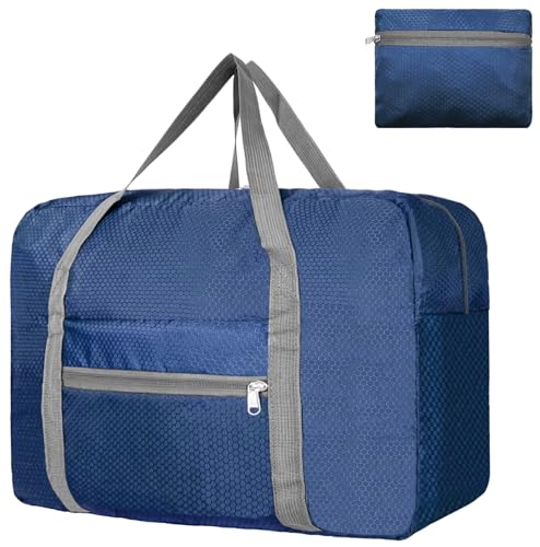 For Spirit Airlines Personal Item Bag 18x14x8 Foldable Carry on Bags for Airplanes Travel Duffel Bags for Women and Men - color: Navy, size: Without Shoulder Strap