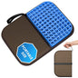 WISIMMALL Gel Seat Cushion Portable Massage Travel Cushions, 14.5" x 10.5" Thick Foldable Seat Cushion for Car Office Chair Wheelchair Hip, Coccyx, Sciatica, Pressure Sores Tailbone Pain Relief - size: M-Brown