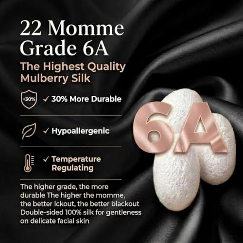 MATASSE 100% Mulberry Silk Sleep Mask 22 Momme Grade 6A - 3D Contoured Eye Mask for Sleeping, 14mm Deep Eye Cups, Total Blackout Blindfold for Women Men, Adjustable Strap, Side Sleeper (Black) - color: Black