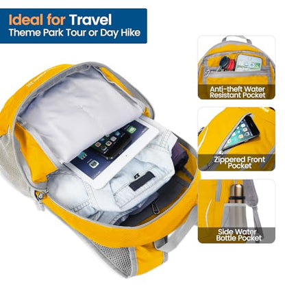ZOMAKE Ultra Lightweight Packable Backpack 25L, Foldable Hiking Backpacks Water Resistant Small Folding Daypack for Trave(Lemon yellow) - color: Lemon Yellow