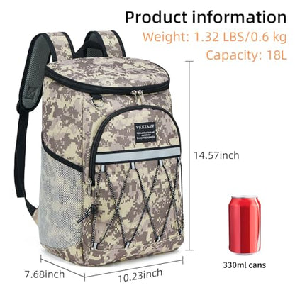 Backpack Cooler Backpack 26 Cans Insulated Leak Proof for Women Men Beach Camping Picnic Fishing Hiking Lunch Backpack Waterproof Cooler - color: Biack,White,Gray, size: Medium