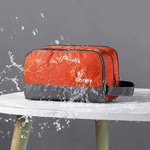 Gonex Travel Toiletry Bag Nylon, Shaving Bag Toiletry Organizer Orange - color: Orange
