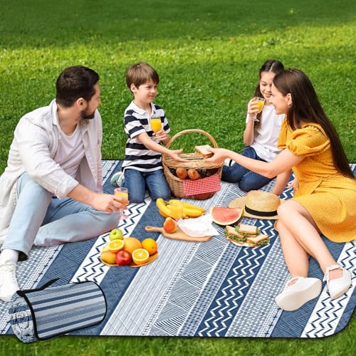Waterproof Picnic Outdoor Blanket, 79" x 59" Sandproof Foldable Large Picnic Blanket for Beach, Camping, Park, Travel, Concert, Great Gift for Families and Couples(Geometric Texture) - color: Geometric Texture
