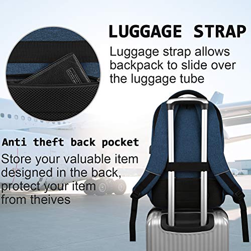 Volher Laptop Backpack,Business Travel Anti Theft Slim Durable Laptops Backpack,Water Resistant College Computer Bag for Women & Men Fits 15.6 Inch Laptop and Notebook - Blue - color: Blue, size: 15.6 Inch, style: Laptop