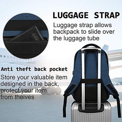 Volher Laptop Backpack,Business Travel Anti Theft Slim Durable Laptops Backpack,Water Resistant College Computer Bag for Women & Men Fits 15.6 Inch Laptop and Notebook - Blue - color: Blue, size: 15.6 Inch, style: Laptop