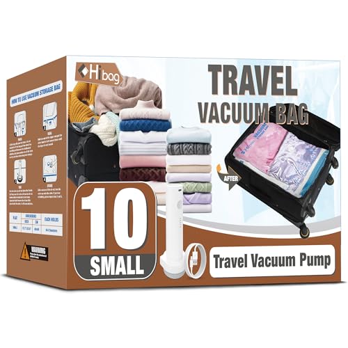 Travel Vacuum Bags with Electric Pump, Vacuum Travel Bags for Luggage and Suitcase, Clothes Clothing, Small 10 Pack - size: Small