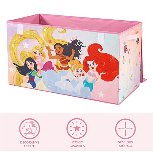 Idea Nuova Disney Princess Collapsible Toy Storage Trunk with Lid, 28" W x 16" D x 14.5" H - color: Disney Princess