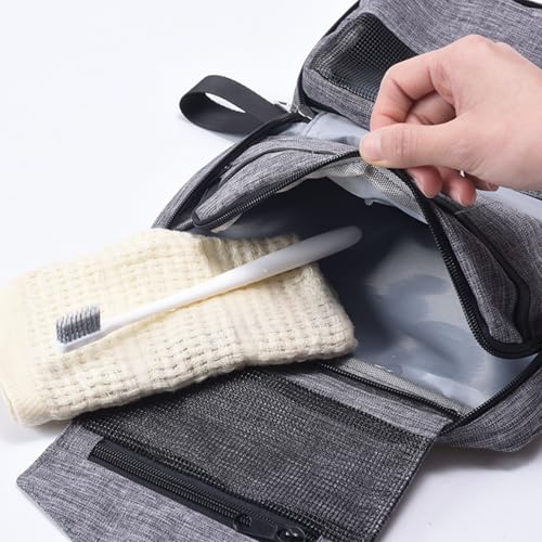 Travel toilet bag is used to store toiletries, Suitable for short-term travel use hanging toilet bag (Gray) - color: Gray