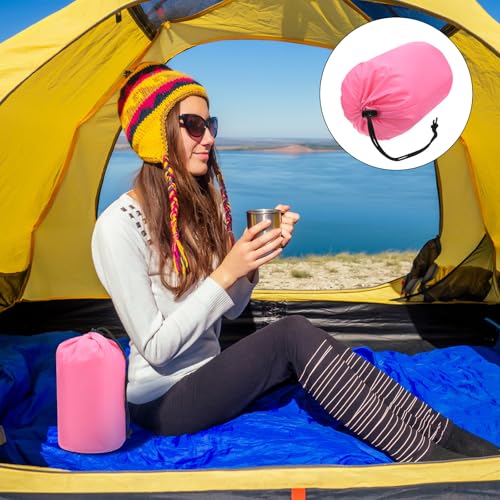 Stuff Sack [2PCS] - Waterproof Outdoor Storage Sacks Use for Backpacking & Traveling & Hiking - [Pink-5 x 10 in/ 13 x 25 CM] Ultralight Drawstring Bags - color: Pink