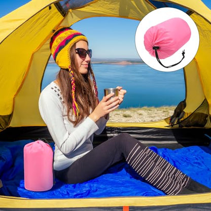 Stuff Sack [2PCS] - Waterproof Outdoor Storage Sacks Use for Backpacking & Traveling & Hiking - [Pink-5 x 10 in/ 13 x 25 CM] Ultralight Drawstring Bags - color: Pink