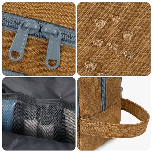 Toiletry Bag for Men Hanging Dopp Kit Water Resistant Shaving Bag Small Toiletry Bag for Traveling (Earthy Yellow) - color: Earthy Yellow