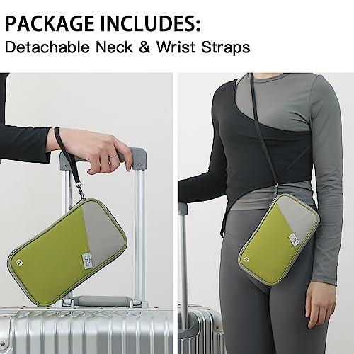 VanFn RFID Travel Passport Wallet, Family Passport Holder, Trip Document Organizer P.Travel Series - color: Green