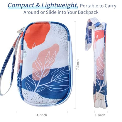 Electronics Organizer Travel Case, Cable Organizer Travel Essentials Tech Pouch,Suitable for Charger, Cable, Phone，Flash Drive,Desert leaf - color: Desert leaf