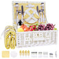 Picnic Basket Set for 4 with Waterproof Blanket Mat Insulation Bag Wicker White Yellow Light Fresh Gifts for Wedding Birthday Summer Camp Outdoor Camping Beach Travel Christmas Thanksgiving - color: Yellow Grid