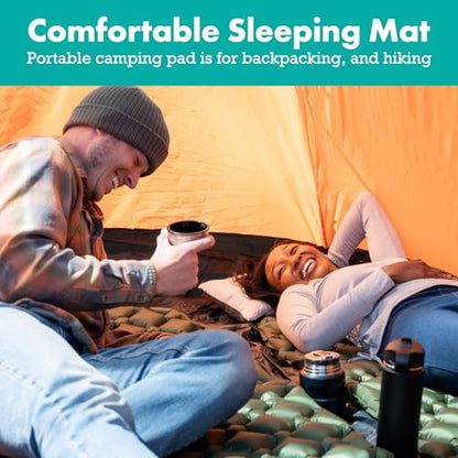 Sleepingo Ultralight Sleeping Mat - Inflatable & Compact Camping Air Mattress for Backpacking, Hiking- New - color: Green, size: 2-pack