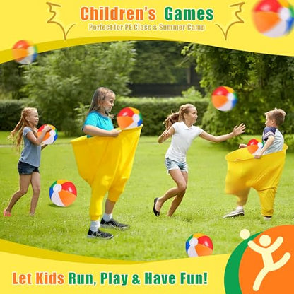 Granny Pants Outdoor Game Set, 4 Giant Pants with 16 Bouncy Balls & 4 Pumps, Funny Yard Toss Relay Game for Teens & Adults, Outdoor Party Game for BBQ, Picnic, Family Reunion & Team Building