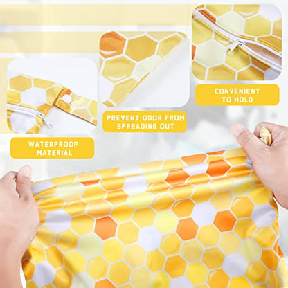Shappy 2 Pack Large Travel Laundry Bags, Large Wet Dry Waterproof Dirty Clothes Bag for Suitcase, Swimsuit Beach Gym College Dorm Wet Bag(Bee Style) - style: Bee Style