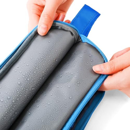 Galaxy Toiletry Bag for Girls, Travel Toiletry Bag for Teen Girls Cosmetic Bag Makeup Bag Waterproof Hanging Wash Bag Toiletries, Blue - color: Galaxy-Blue