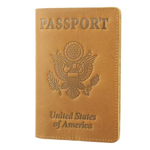 RFID Blocking Passport Holder Travel Wallet (Brown) - color: Brown