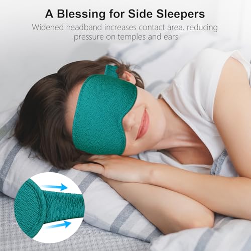 Gritin 100% Blackout Sleep Eye Mask for Women Men,Zero Eye Pressure Sleeping Mask-Ergonomic Design 3D Cutout Eye Movement and Eyelash Friendly Night Blindfold,Soft&Comfortable for Sleeping-Navy Blue - color: Navy Blue