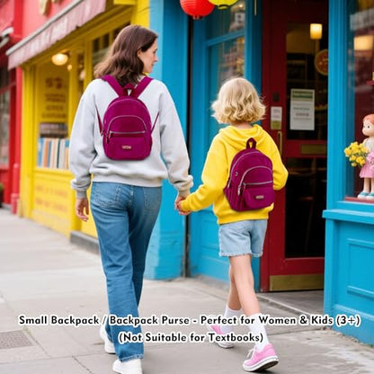 AOTIAN Mini Nylon Women Backpacks Casual Lightweight Small Daypack for Girls - color: Mini Hot Pink