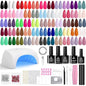 Beetles Gel Nail Polish Kit with U V Light - 55 Colors Gel Polish 80 Pcs Nail Kits with Base & Glossy Top Coat Soak Off DIY Salon at Home Beginner-friendly Nails Stuff Gifts for Women Girls - color: 0-Color Enchantment Beginner Kit