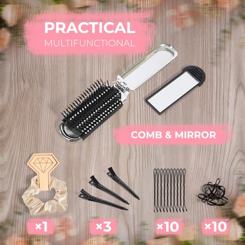 Bridal Emergency Kit for Wedding Day, Wedding Essentials Survival Set for Team Bride, Must-Have 30+ Essentials Travel Kit with Makeup Bag - color: Beige