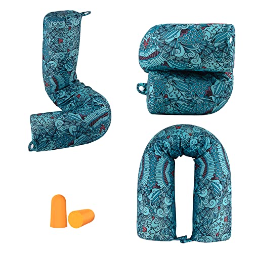 bvya Twist Memory Foam Travel Pillow for Neck, Chin, Lumbar and Leg Support-for Travling on Airplane, Train, Bus or at Home-Adjustable, Bendable Roll Pillow with Washable Cover - color: C