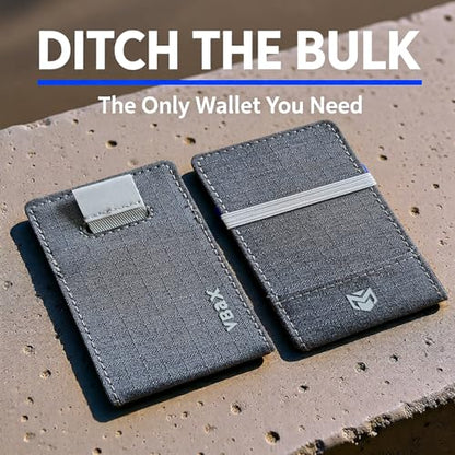 RFID Minimalist Slim Wallet for Men and Women, Holds Up to 12 Cards, Cash, Key Thin and Lightweight Credit Card Holder (Grey Microfiber – Arctic Edition) - color: Grey Microfiber – Arctic Edition