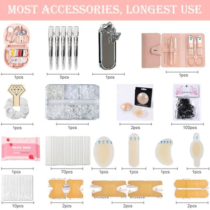 Emergency Kit for Women – Mini Emergency Kit with 50+ Bridal Suit Essentials, Purse Essentials Kit, Wedding Day Survival Kit, Emergency Bride Kit, Women’s Emergency Kit, Wedding Survival Kit - style: White
